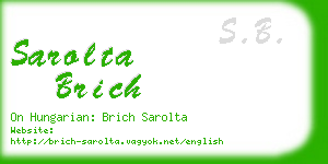 sarolta brich business card